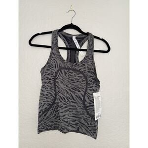 Lululemon Swiftly Tech Racerback Tank 2.0 *Race Slate Black Animal Print Size 4